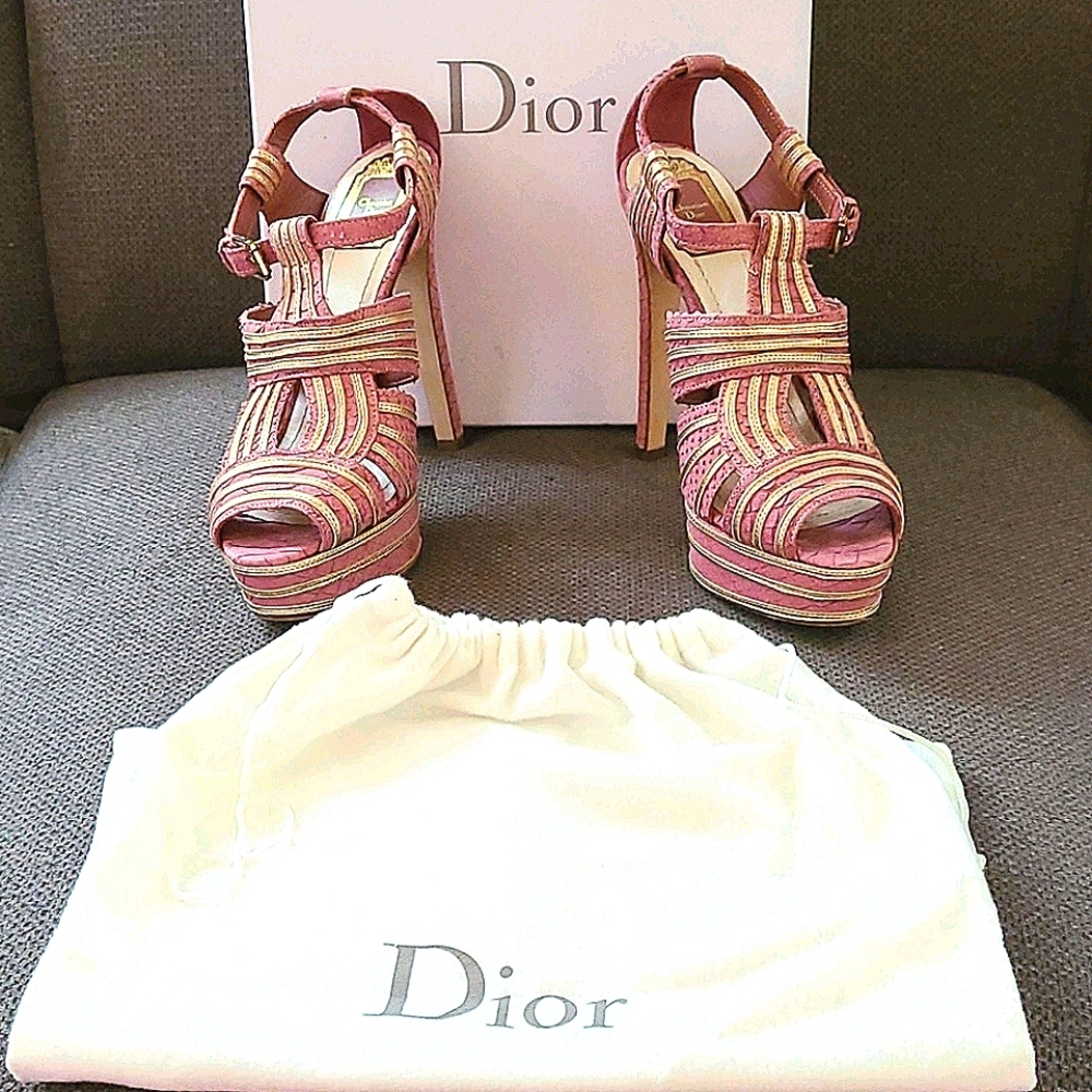 Christian Dior ▪︎  (38) Rose Glamour Sandal Heels - Picture 4 of 16